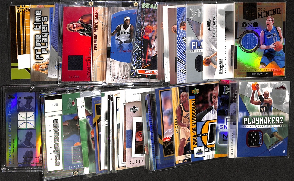 Lot Of 34 Kevin Garnett & Dirk Nowitzki Jersey Cards