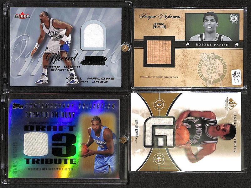 Lot Of 21 Basketball Stars Relic Cards w. Anthony