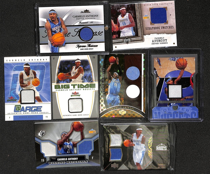 Lot Of 21 Basketball Stars Relic Cards w. Anthony
