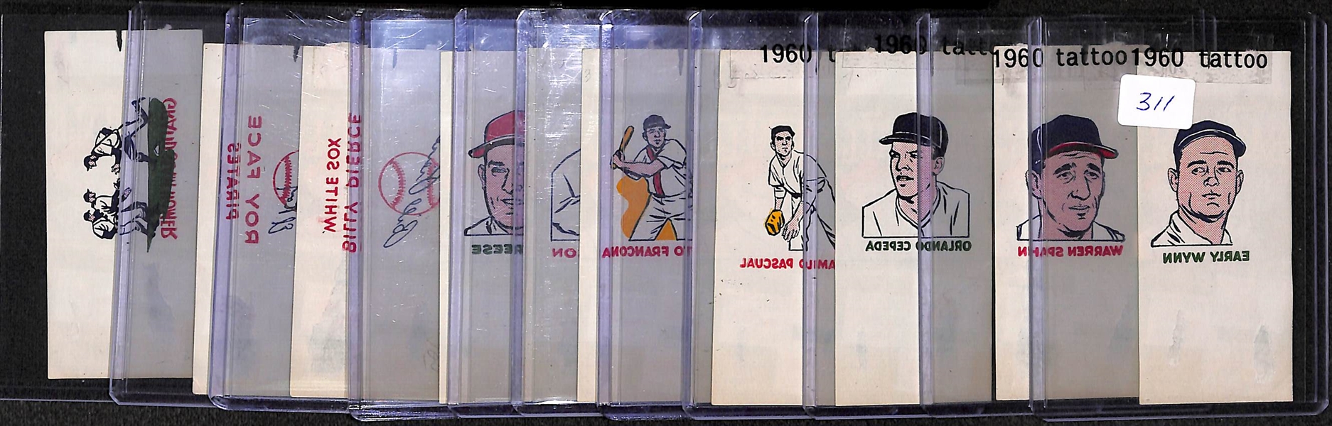 Lot Of 11 1960 Topps Tattoos W/ Wynn