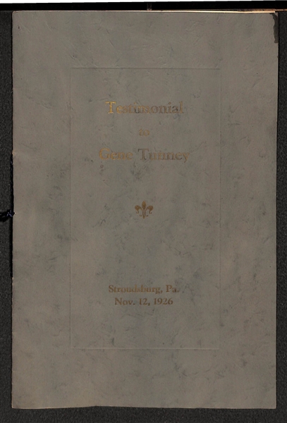 Gene Tunney Signed Testimonial Booklet From 1926 - JSA
