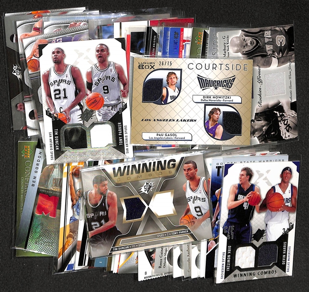 Lot Of 50 Basketball Dual Jersey Cards