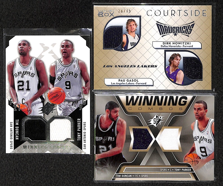 Lot Of 50 Basketball Dual Jersey Cards