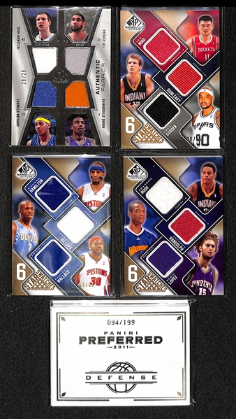 Lot Of 10 Basketball 4-8 Piece Relic Cards