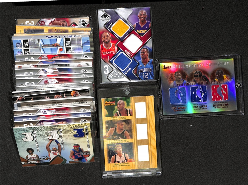 Lot of 24 Basketball Triple Jersey Cards