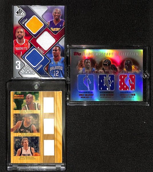 Lot of 24 Basketball Triple Jersey Cards