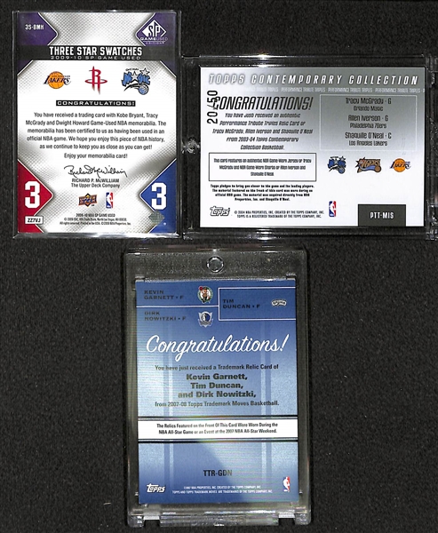 Lot of 24 Basketball Triple Jersey Cards