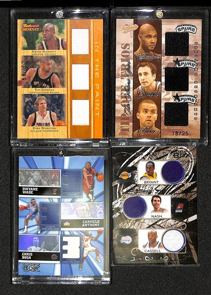 Lot of 24 Basketball Triple Jersey Cards