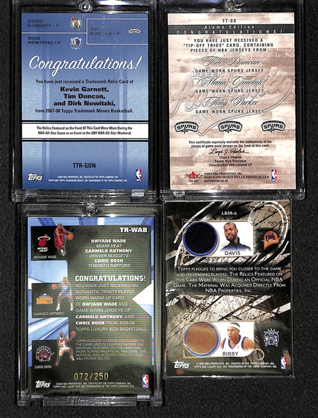 Lot of 24 Basketball Triple Jersey Cards