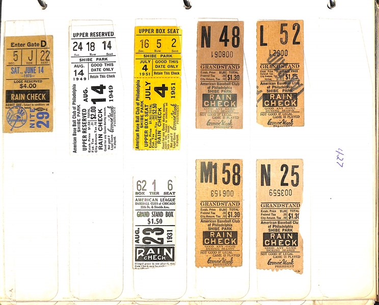 Album Of Vintage Sports Tickets 1949-1980's