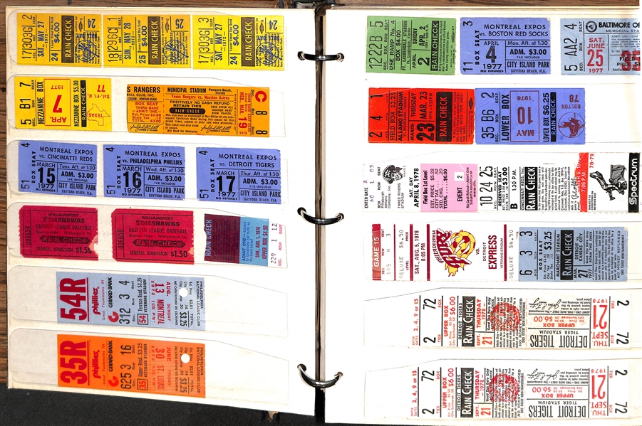 Album Of Vintage Sports Tickets 1949-1980's