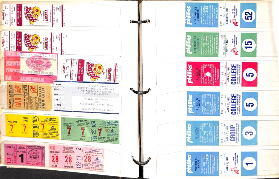 Album Of Vintage Sports Tickets 1949-1980's