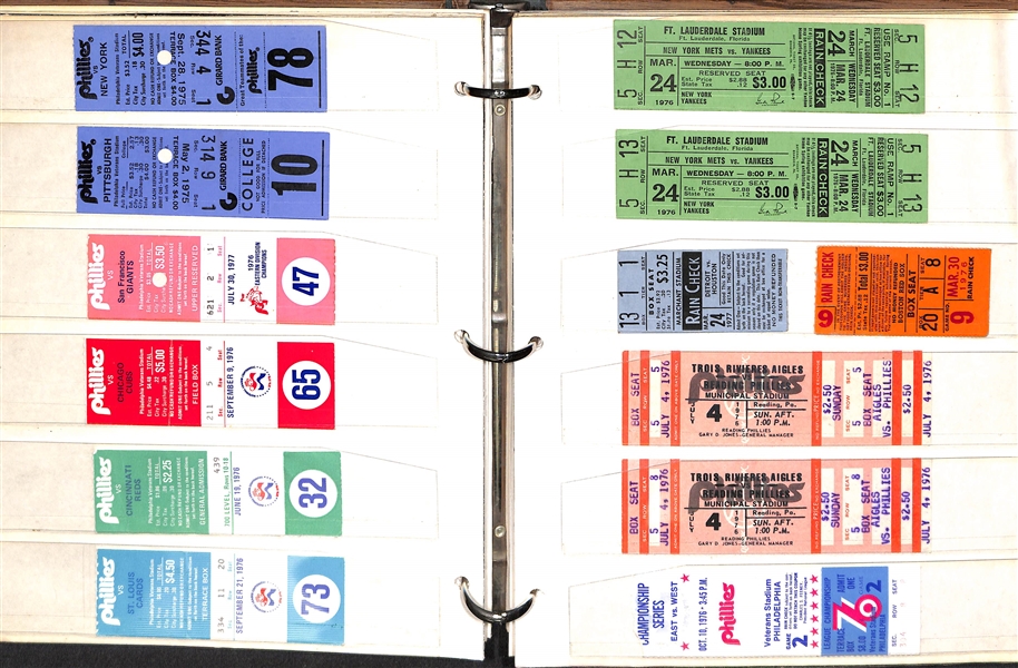 Album Of Vintage Sports Tickets 1949-1980's