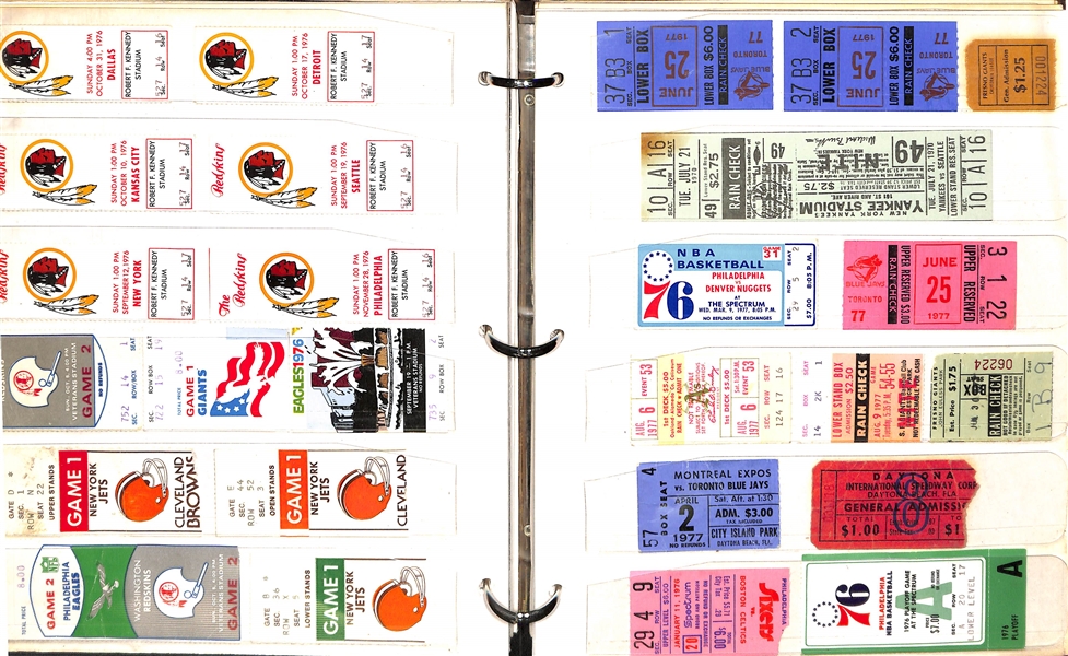 Album Of Vintage Sports Tickets 1949-1980's