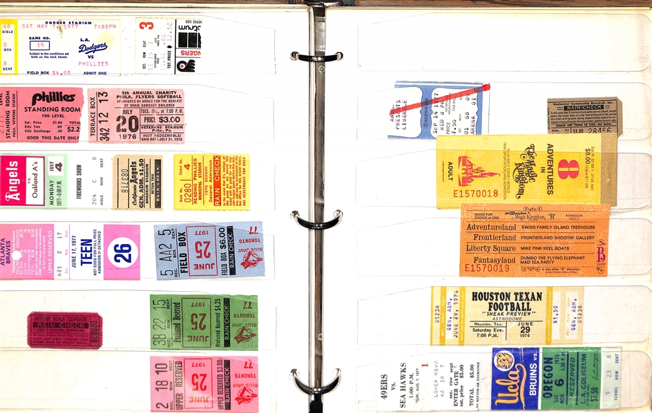 Album Of Vintage Sports Tickets 1949-1980's