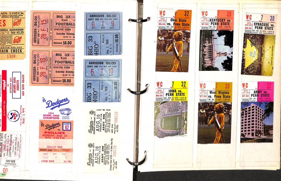 Album Of Vintage Sports Tickets 1949-1980's