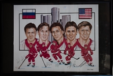 Russian Five Signed Lithograph W/ Fedorov