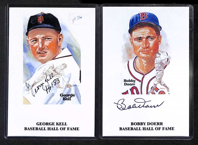 Lot Of 11 Baseball Stars Signed Photos & Index Cards w. Doerr