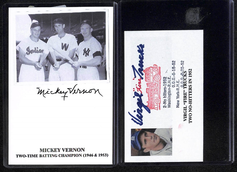 Lot Of 11 Baseball Stars Signed Photos & Index Cards w. Doerr