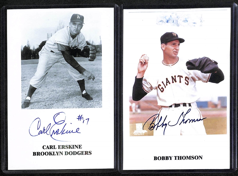 Lot Of 11 Baseball Stars Signed Photos & Index Cards w. Doerr