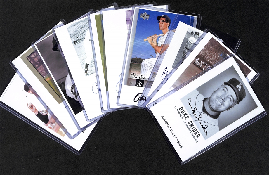 Lot Of 10 Baseball Stars Signed Photos & Index Cards w. Erskine