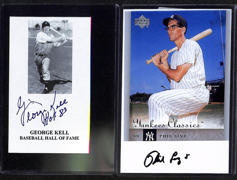 Lot Of 10 Baseball Stars Signed Photos & Index Cards w. Erskine