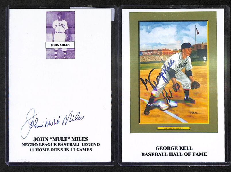 Lot Of 10 Baseball Stars Signed Photos & Index Cards w. Erskine
