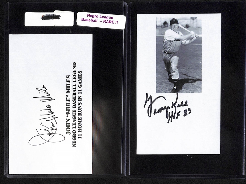 Lot Of 10 Baseball Signed Photos & Index Cards w. Kell