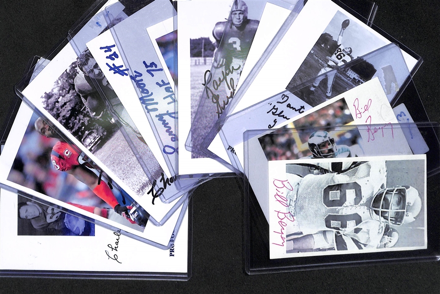 Lot Of 10 Football Signed Photos & Index Cards w. Trippi 