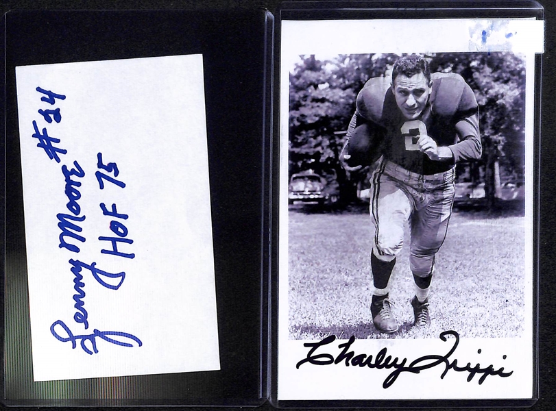 Lot Of 10 Football Signed Photos & Index Cards w. Trippi 