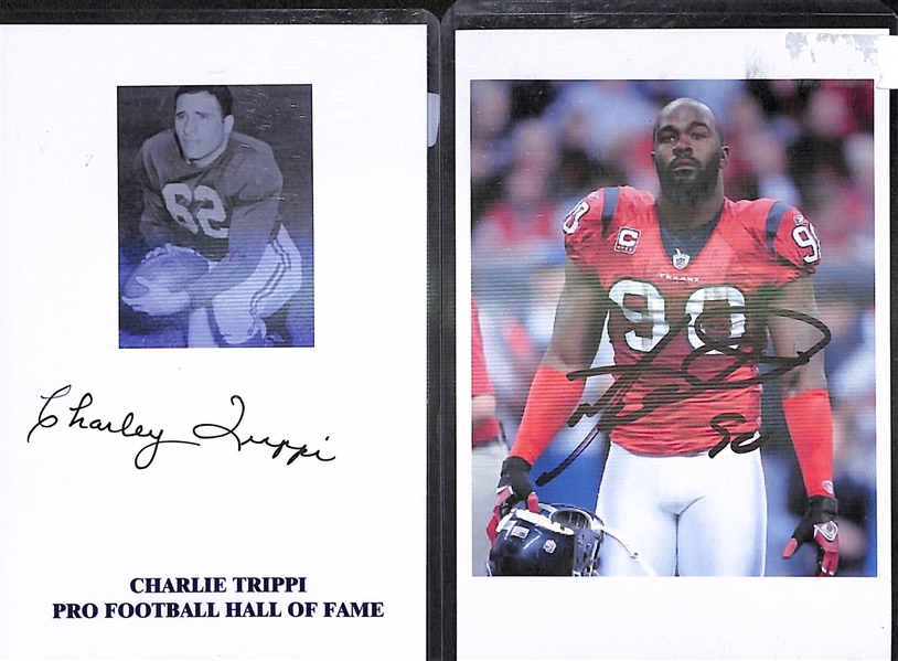 Lot Of 10 Football Signed Photos & Index Cards w. Trippi 