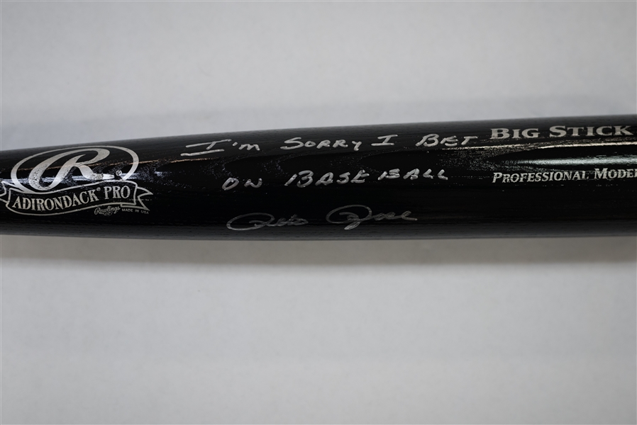 Pete Rose Signed & Inscribed Baseball Bat - Inscribed Sorry I Bet on Baseball - Leaf COA