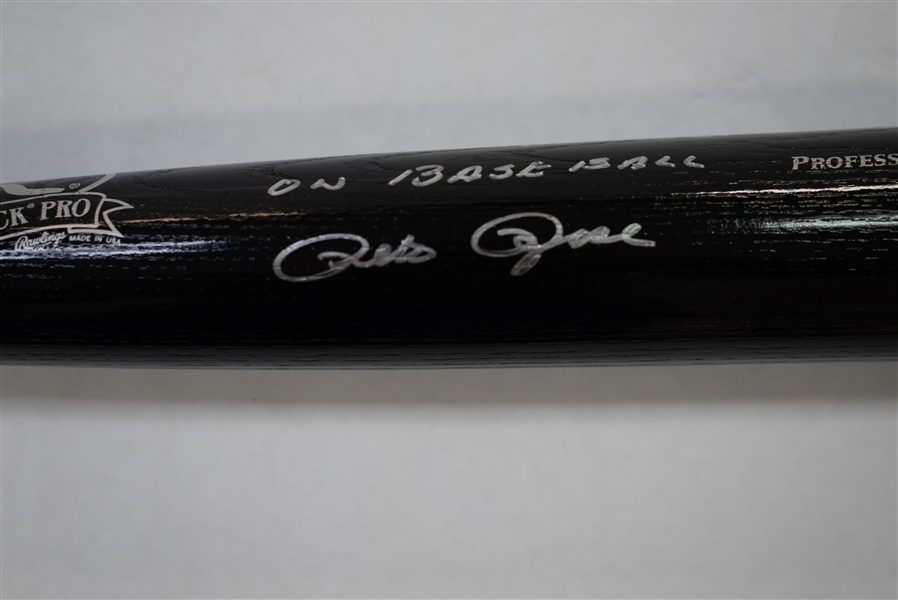 Pete Rose Signed & Inscribed Baseball Bat - Inscribed Sorry I Bet on Baseball - Leaf COA