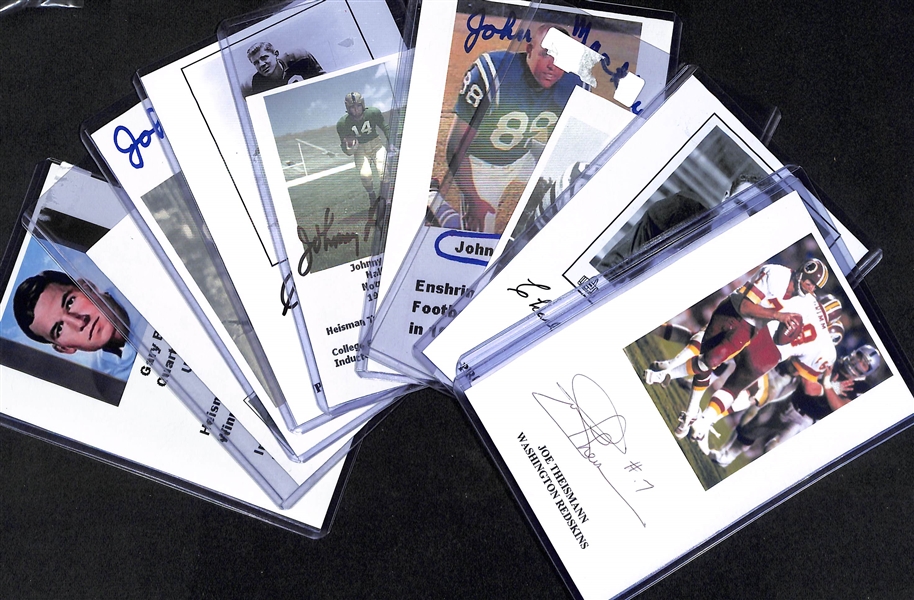 Lot Of 10 Football Signed Photos & Index Cards w. Bednarik