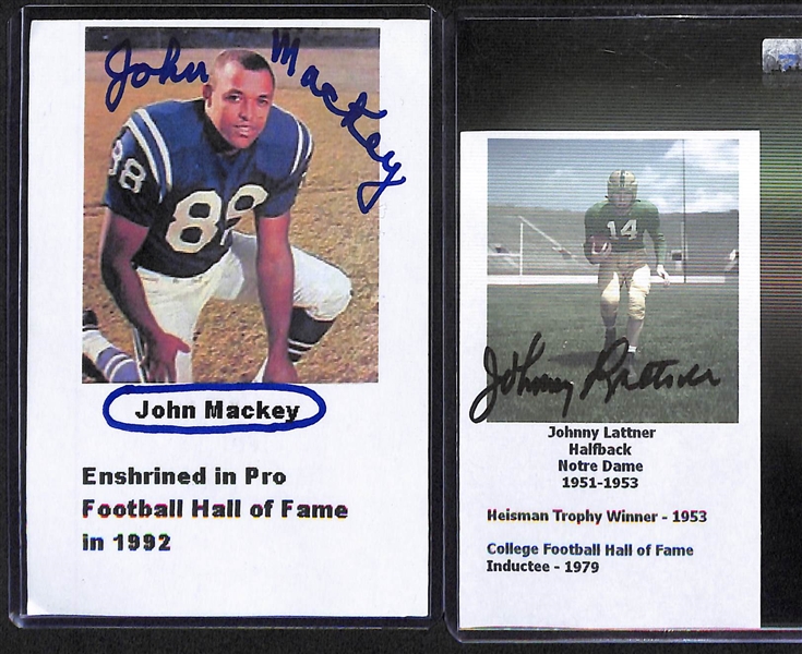 Lot Of 10 Football Signed Photos & Index Cards w. Bednarik