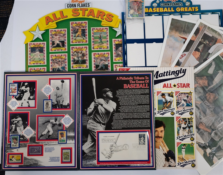 Baseball Kelloggs/Stamp Memorabilia Lot