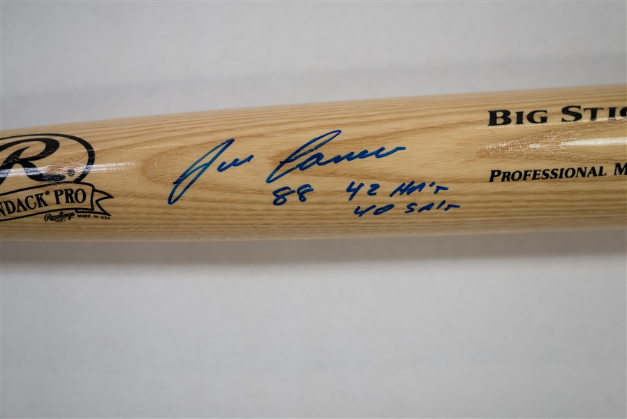 Jose Canseco Signed & Inscribed Baseball Bat - Leaf COA