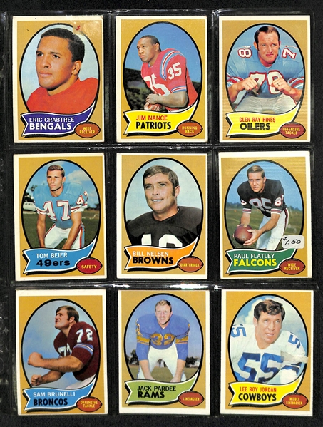 Lot Of 200+ Different Football Card From 1970-1972