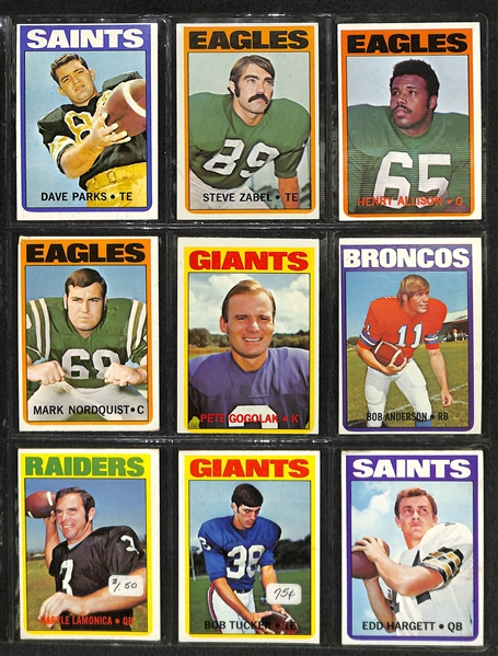 Lot Of 200+ Different Football Card From 1970-1972