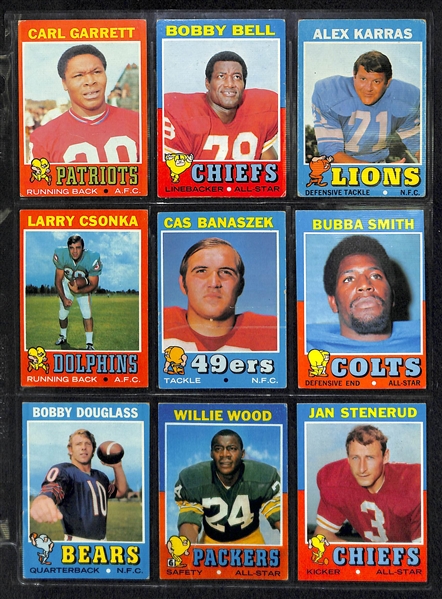 Lot Of 275 Different Football Cards From 1970-1972