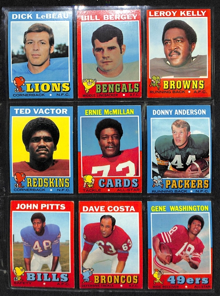 Lot Of 275 Different Football Cards From 1970-1972