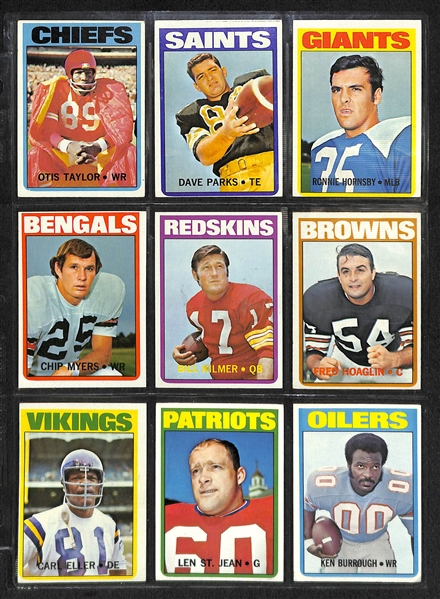 Lot Of 275 Different Football Cards From 1970-1972