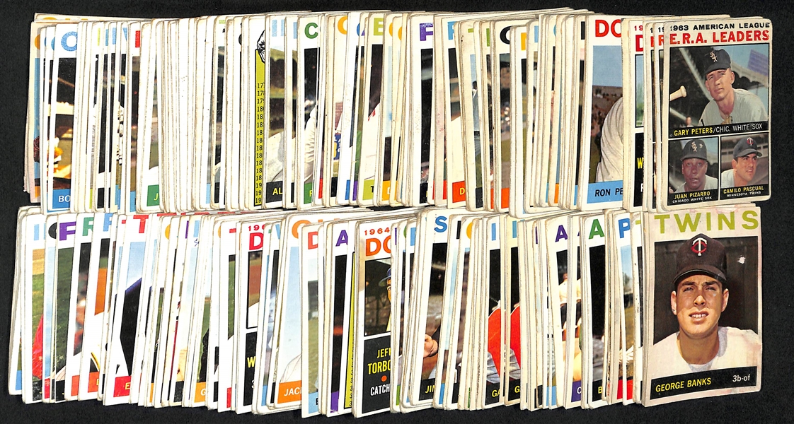 Lot Of 300+ Assorted 1964 Topps Baseball Cards