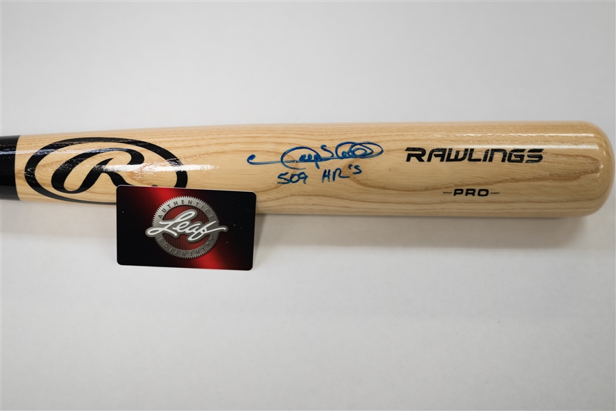 Gary Sheffied Signed & Inscribed Baseball Bat - Leaf COA