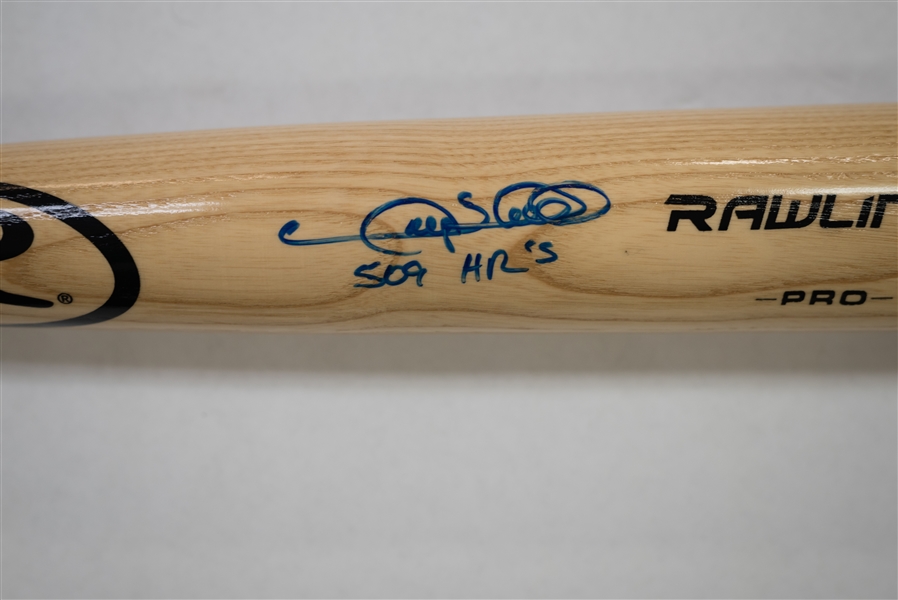 Gary Sheffied Signed & Inscribed Baseball Bat - Leaf COA
