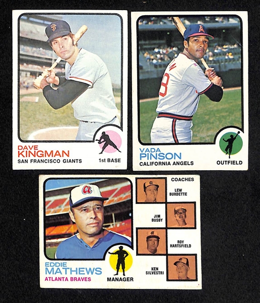 Lot Of 284 Different 1973 Topps Baseball Cards