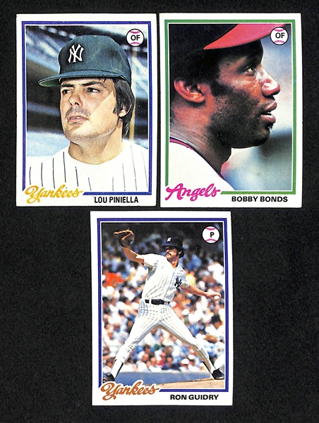 Lot Of 524 Different 1978 Topps Baseball Cards