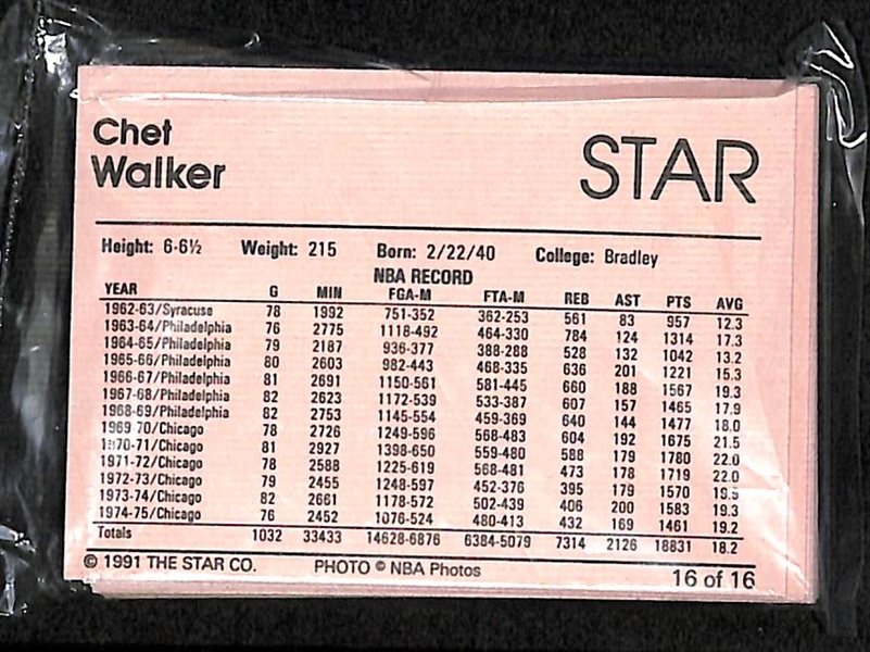 1991 Star Chicago Bulls Sealed Team Card Set