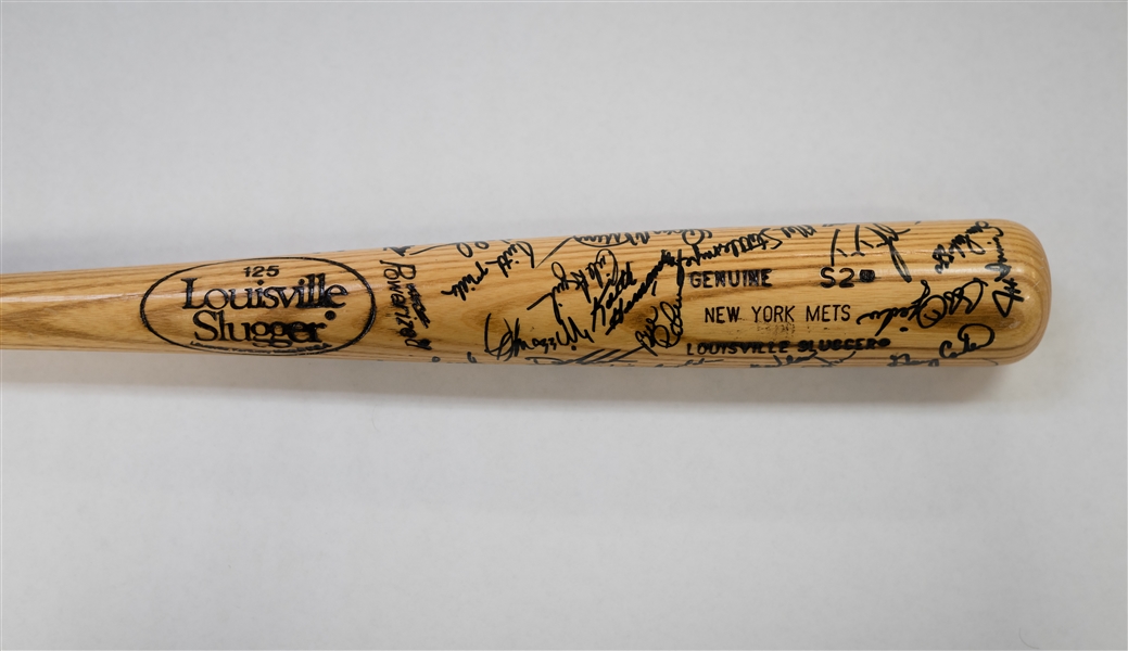 1986 Mets Championship Team Signed Bat w/ 30 Signatures - JSA