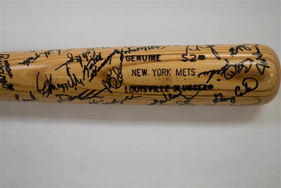1986 Mets Championship Team Signed Bat w/ 30 Signatures - JSA